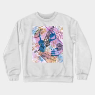 Musical Memories 5 Faux Chine Colle Monoprint Crewneck Sweatshirt